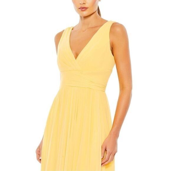 Mac Duggal Women's‎ Yellow Buttercup Chiffon Evening Dress Gown Size 20 55793 - Picture 2 of 6